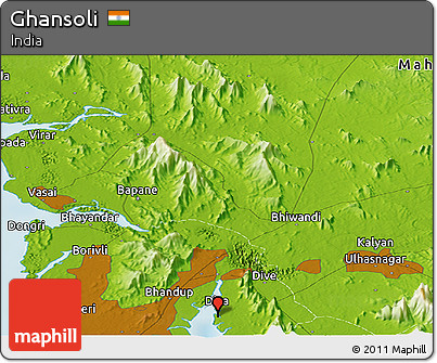 Physical Panoramic Map of Ghansoli