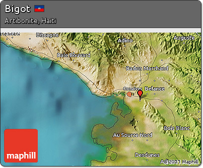 Satellite 3D Map of Bigot