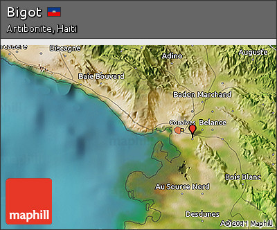Satellite 3D Map of Bigot