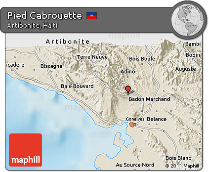 Shaded Relief 3D Map of Pied Cabrouette