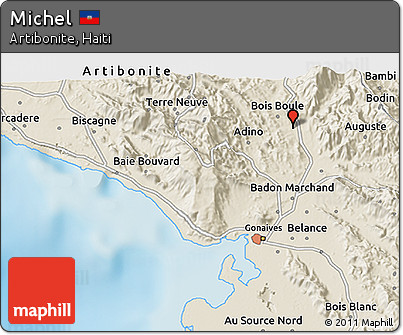Shaded Relief 3D Map of Michel