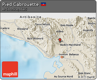 Shaded Relief 3D Map of Pied Cabrouette
