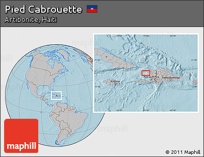 Gray Location Map of Pied Cabrouette, hill shading