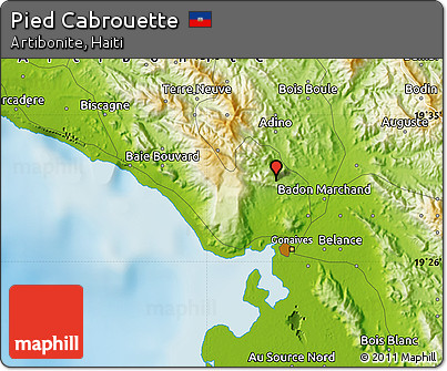 Physical Map of Pied Cabrouette