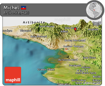 Satellite Panoramic Map of Michel