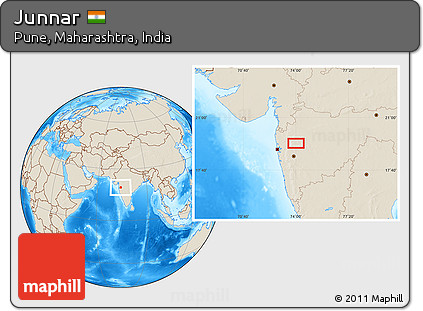 Shaded Relief Location Map of Junnar