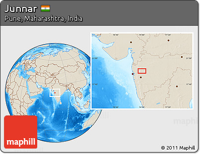 Shaded Relief Location Map of Junnar