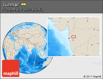 Shaded Relief Location Map of Junnar