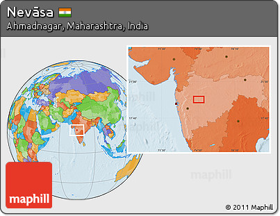 Political Location Map of Nevāsa