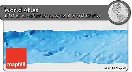 Physical Panoramic Map of the Area around 19° 22' 18" N, 74° 43' 29" W