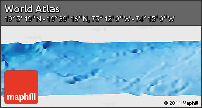Physical Panoramic Map of the Area around 19° 22' 18" N, 74° 43' 29" W