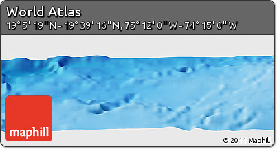 Physical Panoramic Map of the Area around 19° 22' 18" N, 74° 43' 29" W