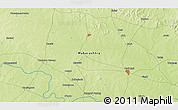 Physical 3D Map of the area around 19° 22' 18" N, 76° 34' 29" E