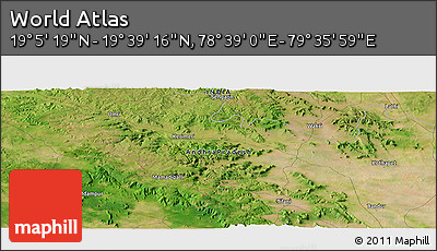 Satellite Panoramic Map of the Area around 19° 22' 18" N, 79° 7' 30" E