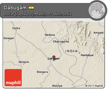Shaded Relief 3D Map of Dābugām