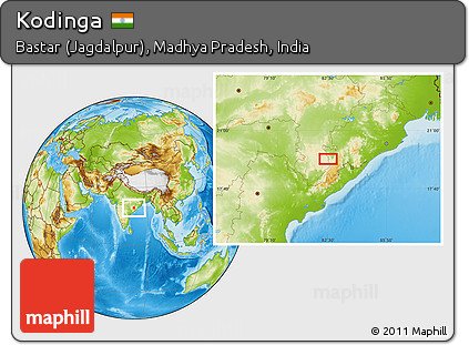 Physical Location Map of Kodinga