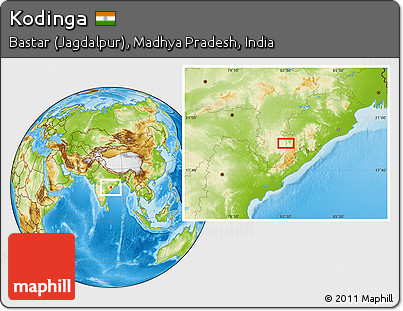 Physical Location Map of Kodinga