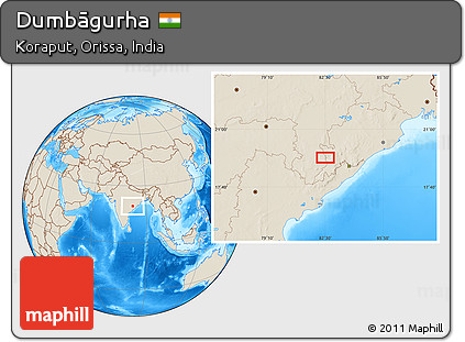 Shaded Relief Location Map of Dumbāgurha