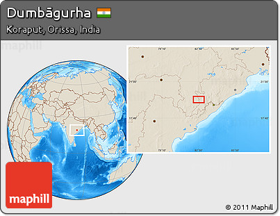 Shaded Relief Location Map of Dumbāgurha