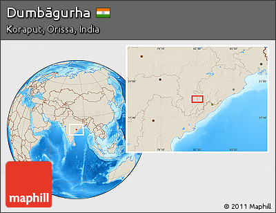 Shaded Relief Location Map of Dumbāgurha