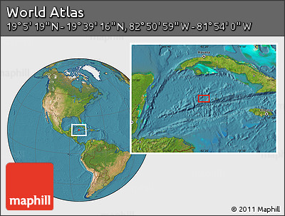 Satellite Location Map of the Area around 19° 22' 18" N, 82° 22' 30" W