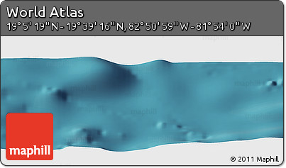 Satellite Panoramic Map of the Area around 19° 22' 18" N, 82° 22' 30" W