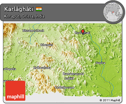 Physical Panoramic Map of Karlāghāti