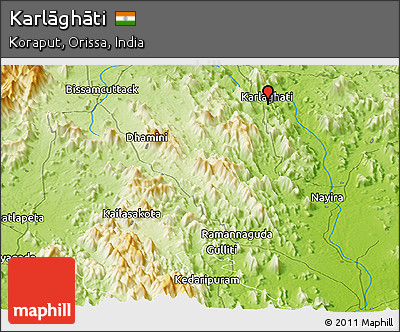 Physical Panoramic Map of Karlāghāti