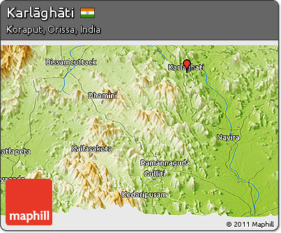 Physical Panoramic Map of Karlāghāti