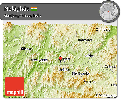 Physical 3D Map of Nalāghāt