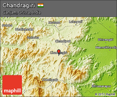 Physical 3D Map of Chandragiri