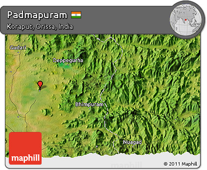 Satellite 3D Map of Padmapuram