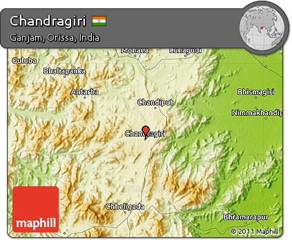 Physical Map of Chandragiri