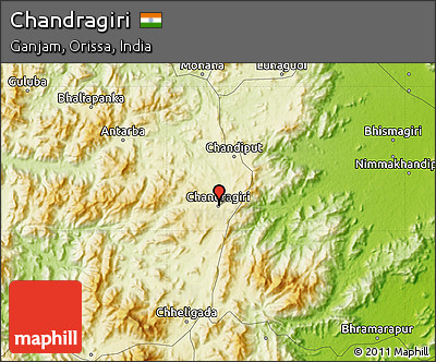 Physical Map of Chandragiri