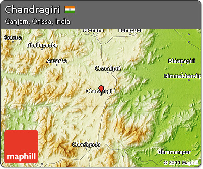 Physical Map of Chandragiri