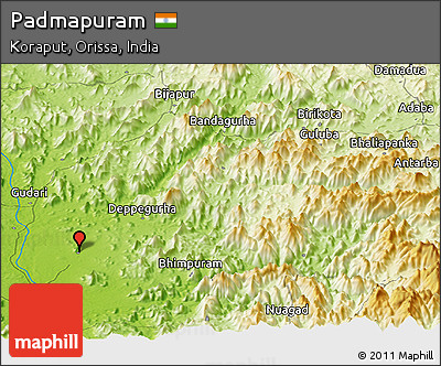 Physical Panoramic Map of Padmapuram