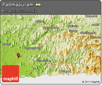 Physical Panoramic Map of Padmapuram