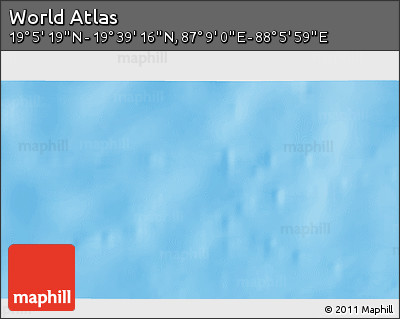 Physical 3D Map of the Area around 19° 22' 18" N, 87° 37' 30" E