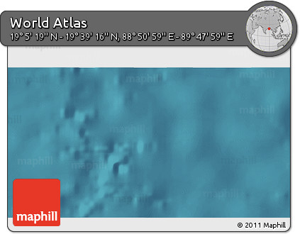 Satellite 3D Map of the Area around 19° 22' 18" N, 89° 19' 29" E
