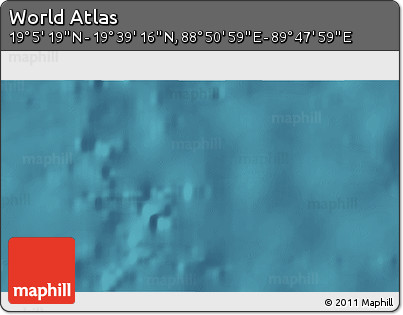 Satellite 3D Map of the Area around 19° 22' 18" N, 89° 19' 29" E