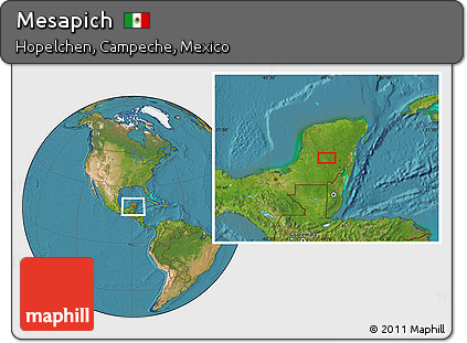 Satellite Location Map of Mesapich