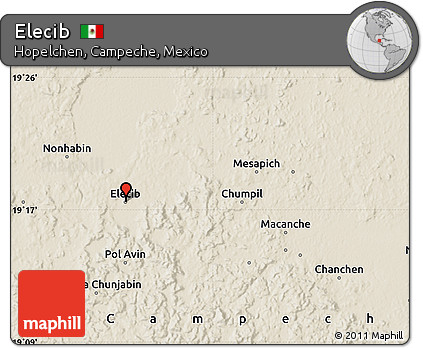 Shaded Relief Map of Elecib