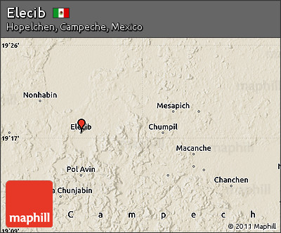 Shaded Relief Map of Elecib