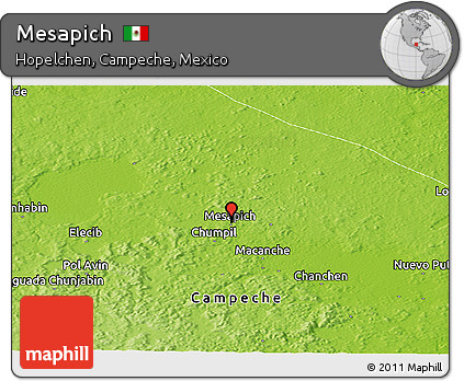 Physical Panoramic Map of Mesapich