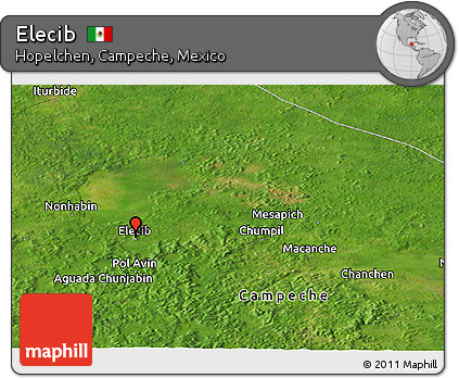 Satellite Panoramic Map of Elecib