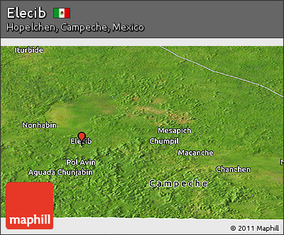 Satellite Panoramic Map of Elecib