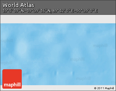 Physical 3D Map of the Area around 19° 22' 18" N, 90° 10' 30" E