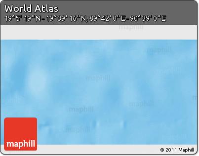 Physical 3D Map of the Area around 19° 22' 18" N, 90° 10' 30" E