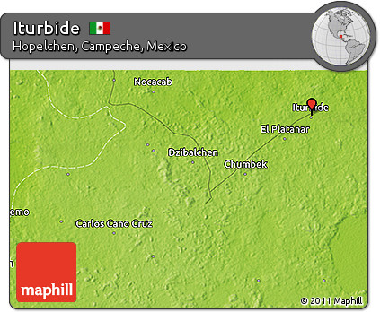 Physical 3D Map of Iturbide