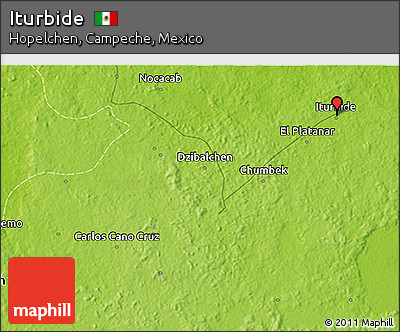 Physical 3D Map of Iturbide